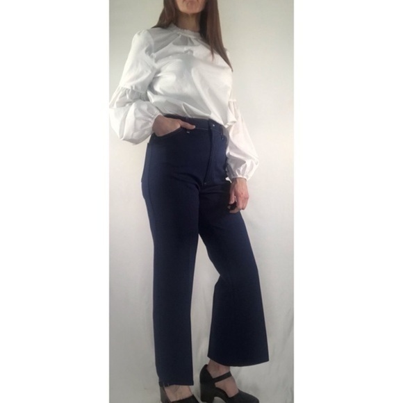 VGUC Vintage Dark Blue Boot Cut Pants Women’s 30 Waist-Fits Very Narrow Like 26 - Picture 5 of 13